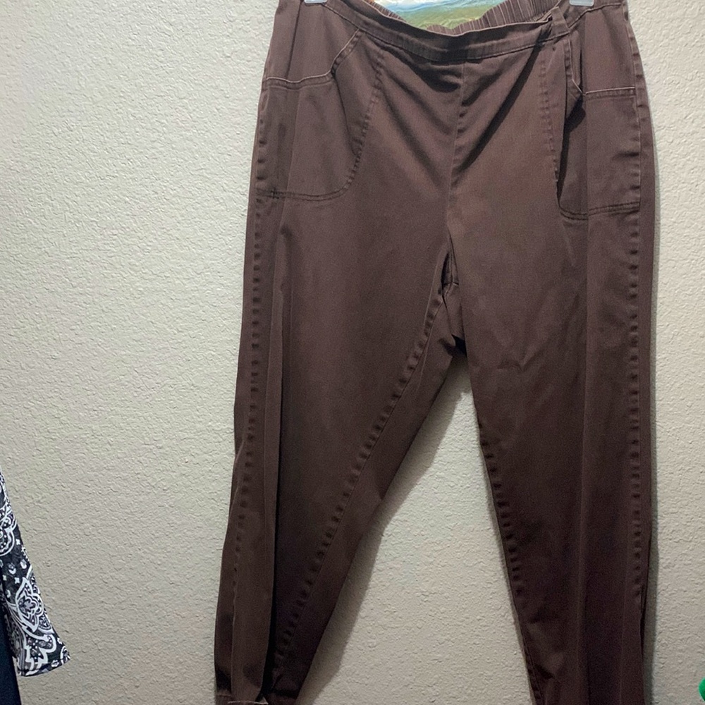 Hanes Just My Size Petite 3X Brown Pants